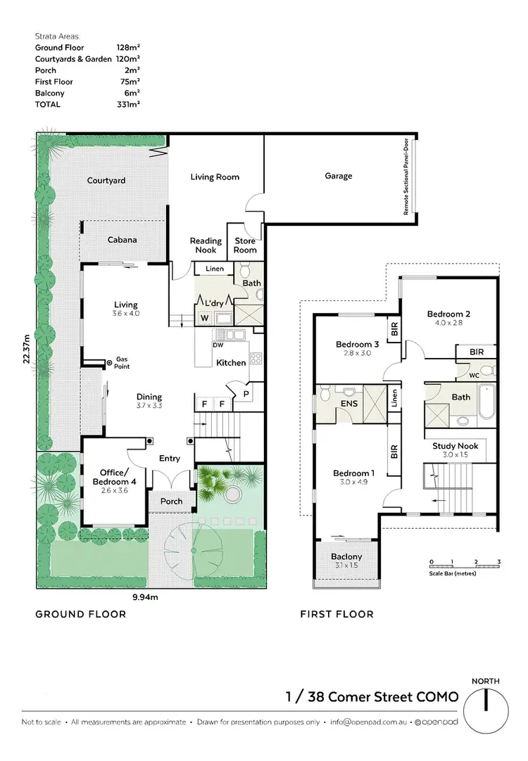 Floorplan of Homely townhouse listing, 1/38 Comer Street, Como WA 6152