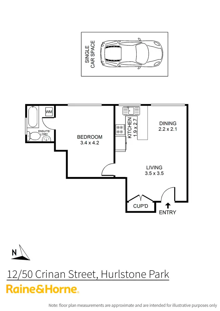 Floorplan of Homely unit listing, 12/50 Crinan Street, Hurlstone Park NSW 2193