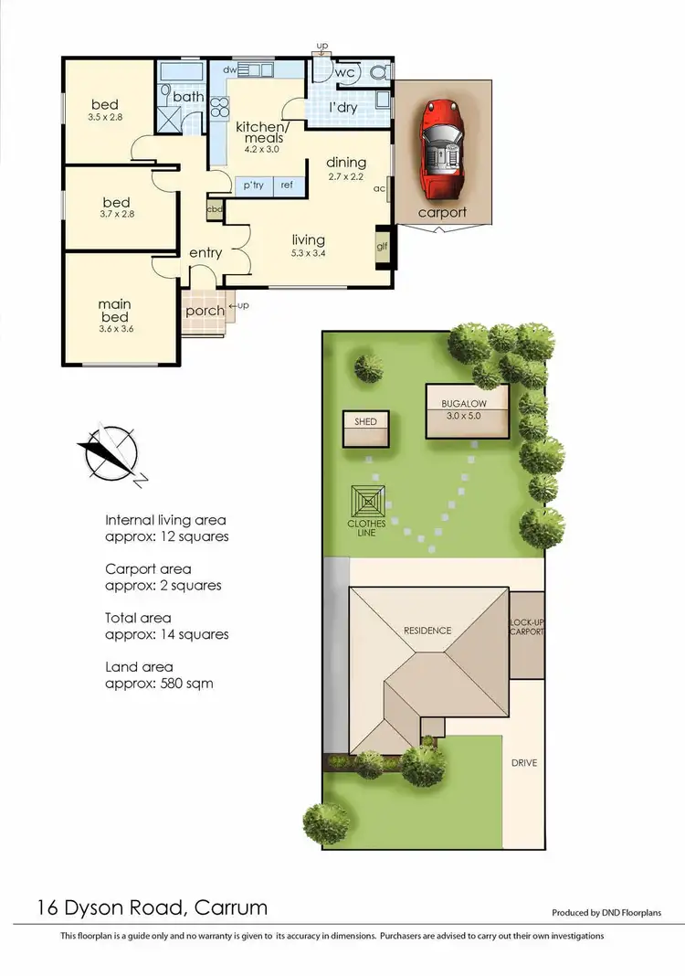 Floorplan of Homely house listing, 16 Dyson Road, Carrum VIC 3197