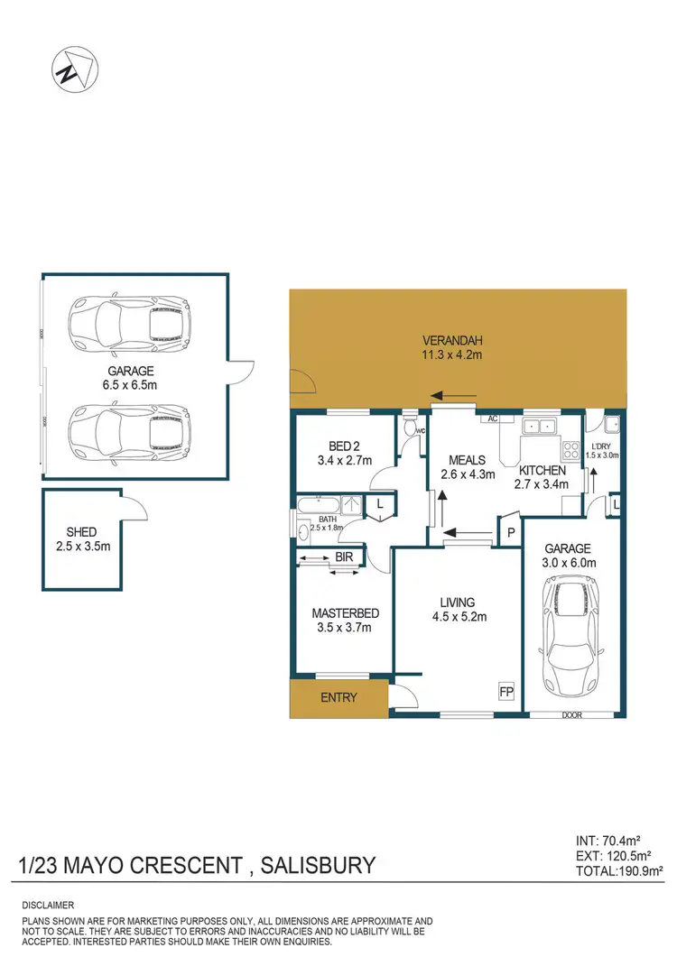 Floorplan of Homely house listing, 1,23 Mayo Crescent, Salisbury Downs SA 5108