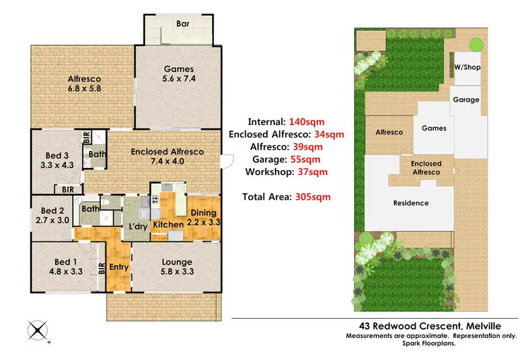 Floorplan of Homely house listing, 43 Redwood Crescent, Melville WA 6156