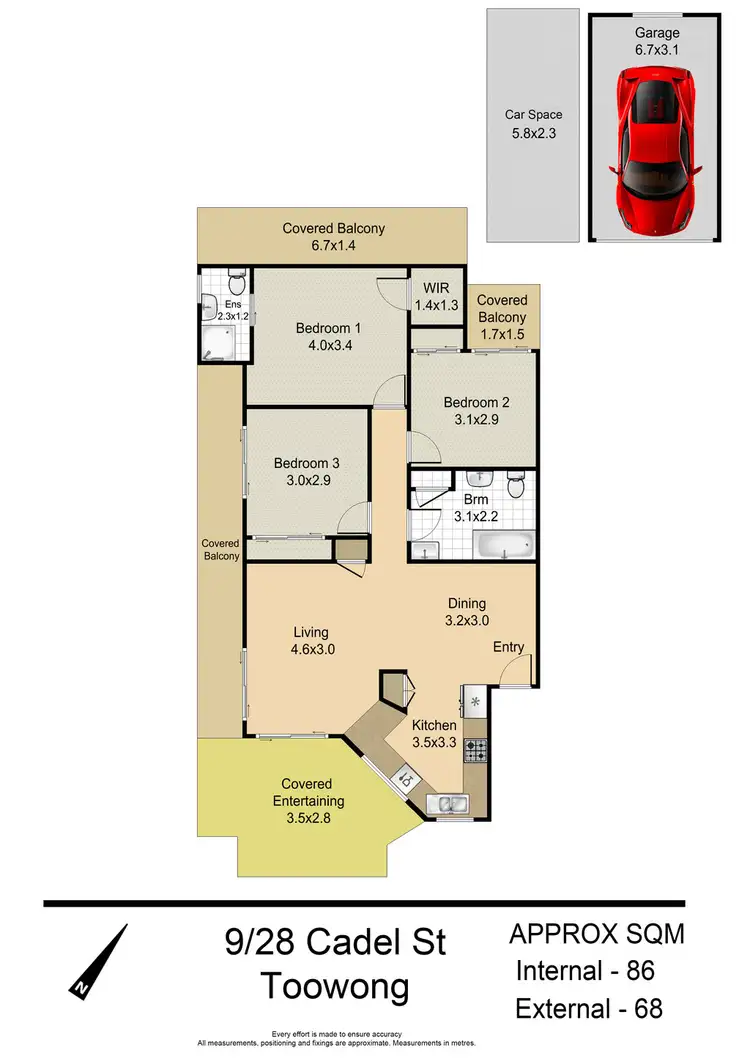 Floorplan of Homely unit listing, 9/28 Cadell Street, Toowong QLD 4066