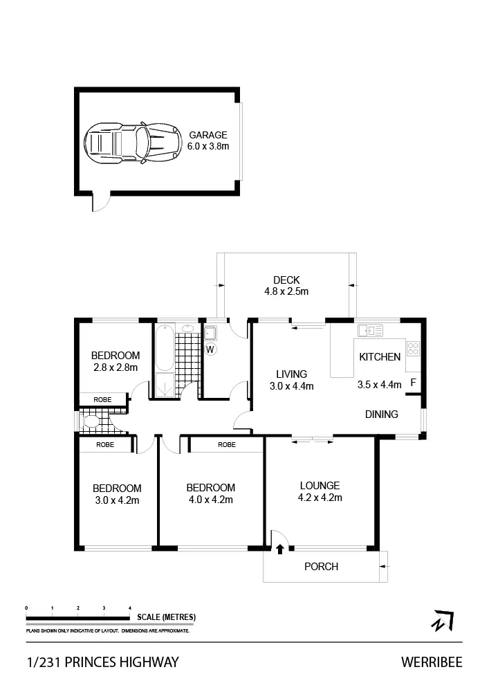 Floorplan of Homely unit listing, 1/231 Princes Highway, Werribee VIC 3030
