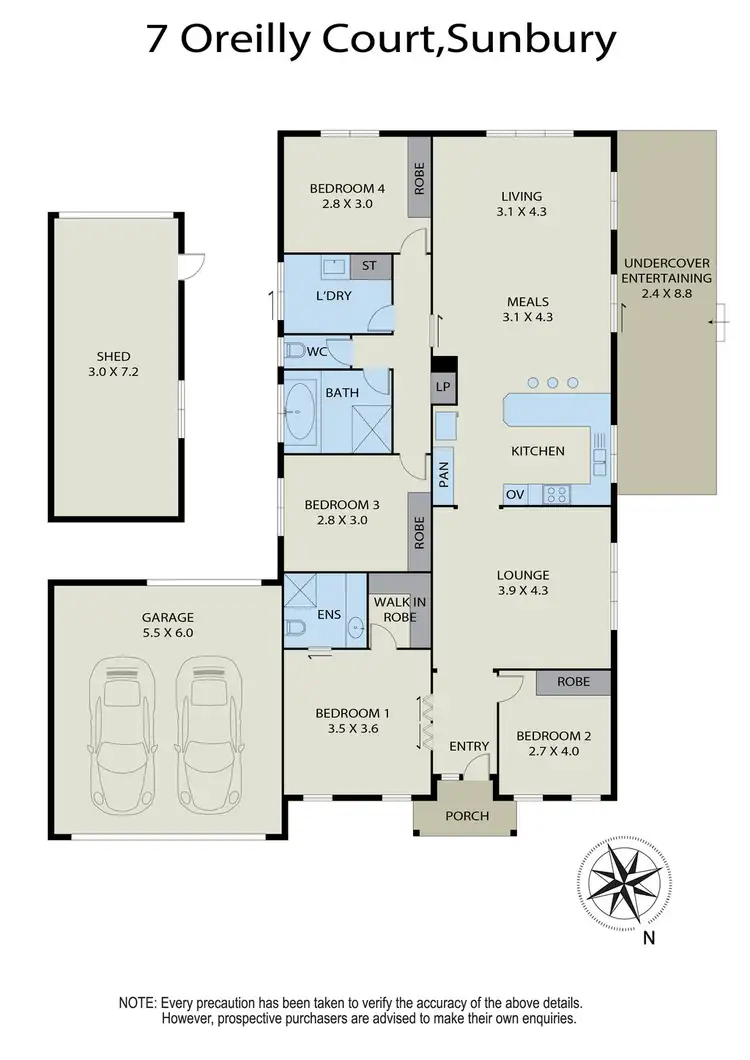 Floorplan of Homely house listing, 7 Oreilly Court, Sunbury VIC 3429