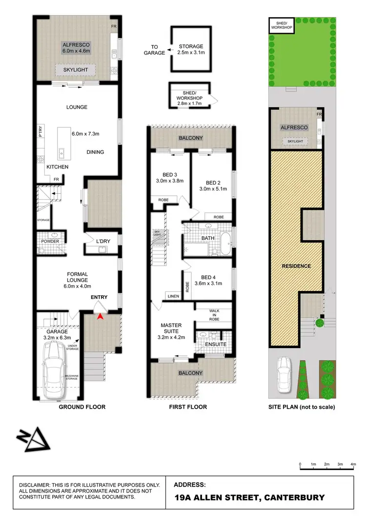 Floorplan of Homely semi-detached listing, 19A Allen Street, Canterbury NSW 2193
