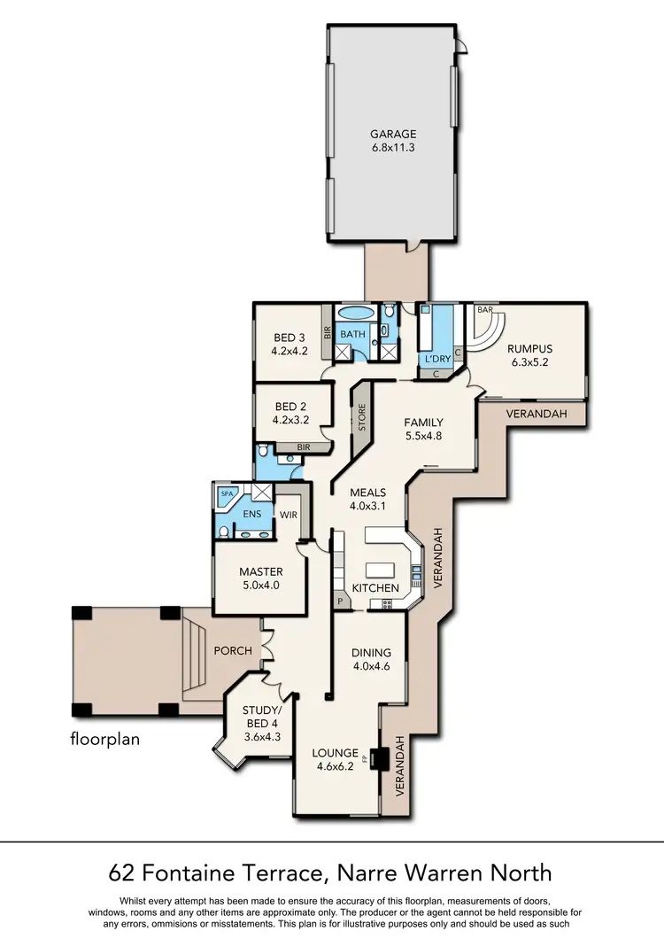 Floorplan of Homely house listing, 62 Fontaine Terrace, Narre Warren North VIC 3804
