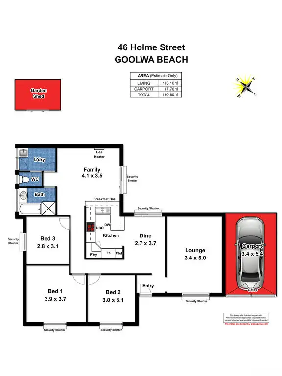 Floorplan of Homely house listing, 46 Holme Street, Goolwa Beach SA 5214