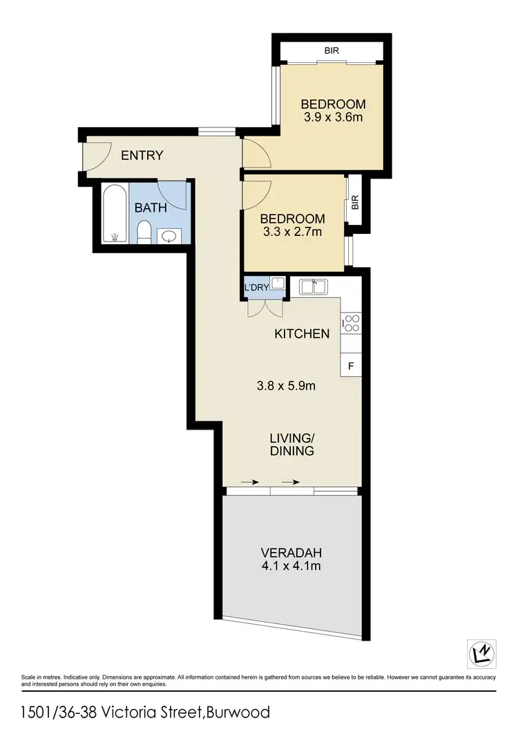 Floorplan of Homely apartment listing, 1501/36-38 Victoria Street, Burwood NSW 2134