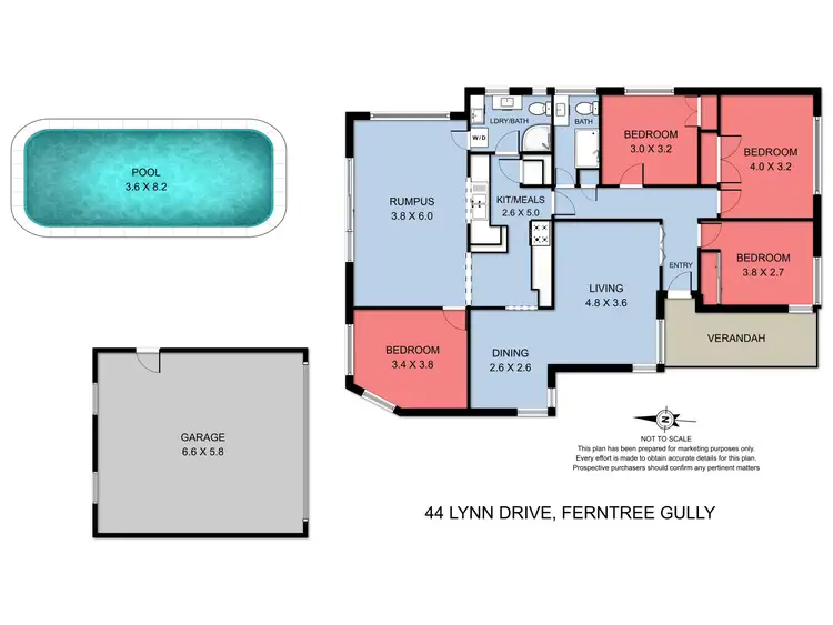 Floorplan of Homely house listing, 44 Lynn Drive, Ferntree Gully VIC 3156