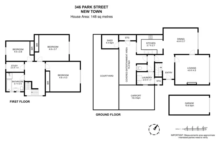 Floorplan of Homely house listing, 346 Park Street, New Town TAS 7008