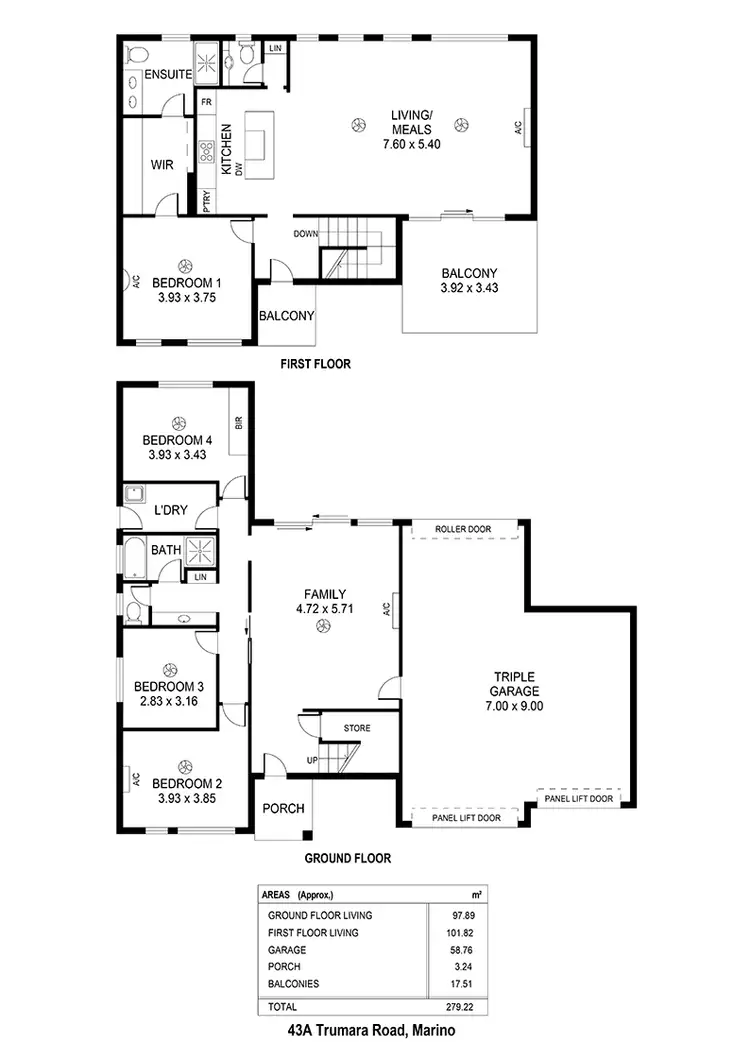Floorplan of Homely house listing, 43A Trumara Road, Marino SA 5049