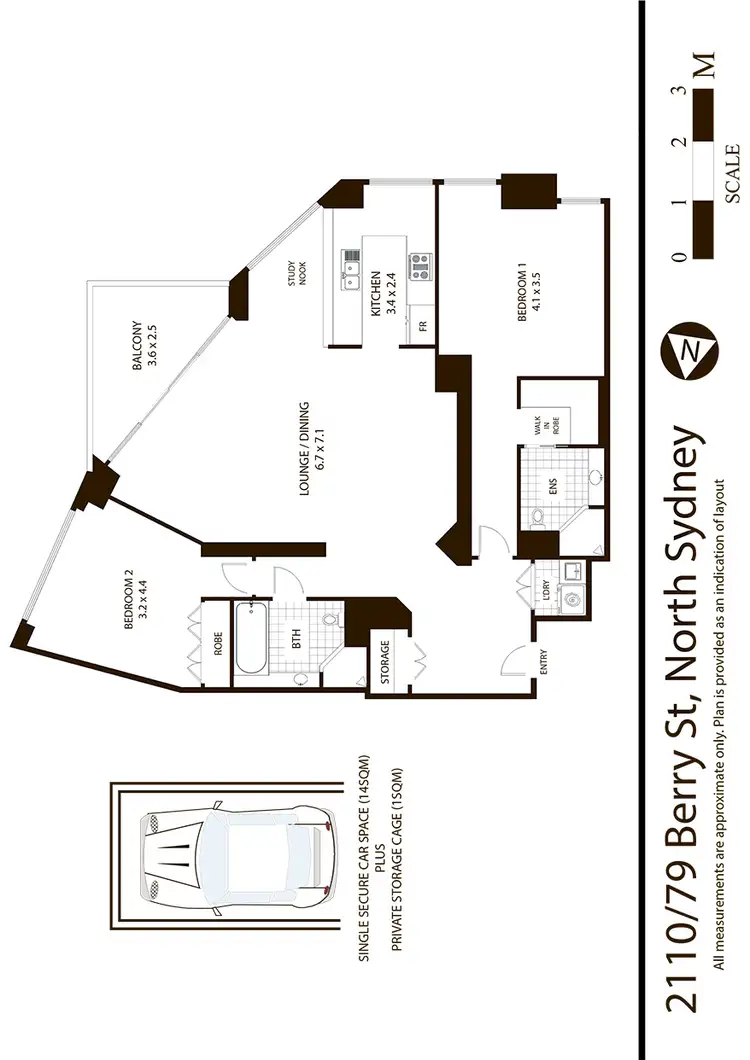 Floorplan of Homely apartment listing, 2110/77-81 BERRY STREET, North Sydney NSW 2060
