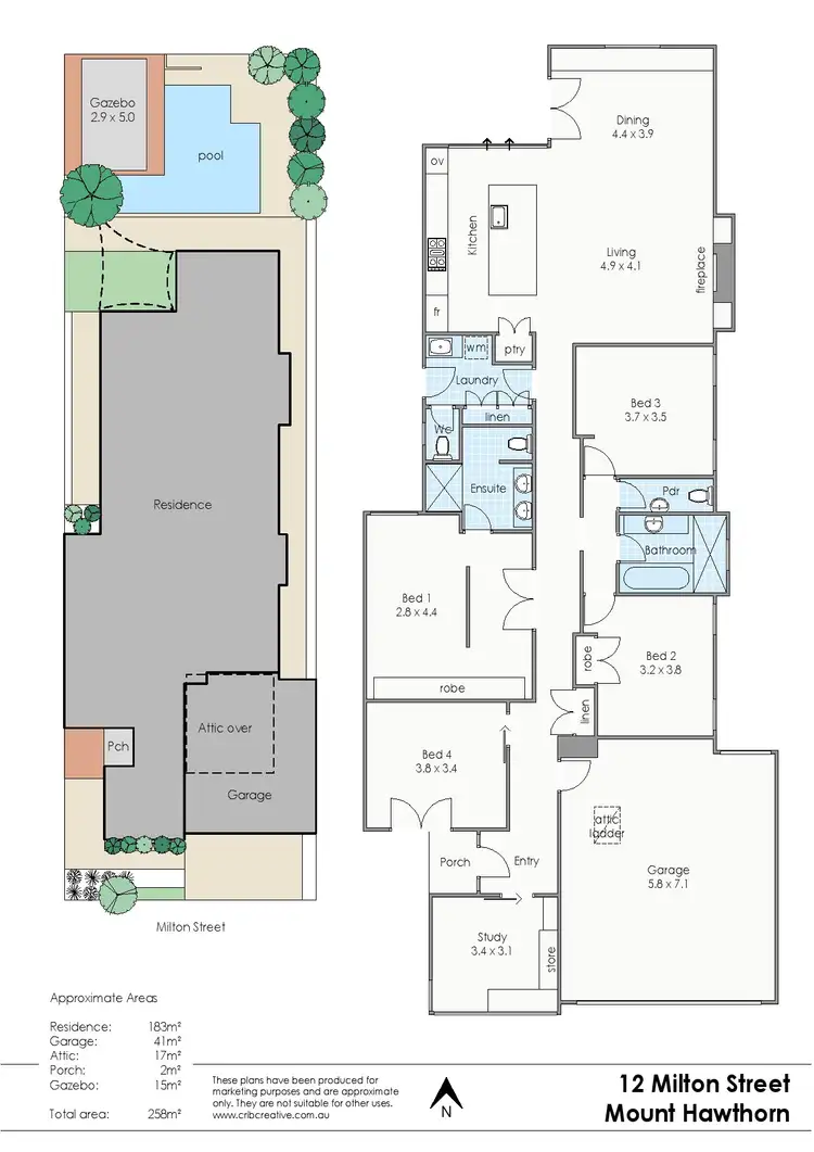 Floorplan of Homely house listing, 12 Milton Street, Mount Hawthorn WA 6016