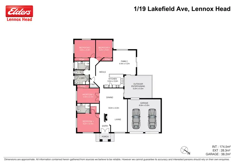Floorplan of Homely semi-detached listing, 1/19 Lakefield Avenue, Lennox Head NSW 2478