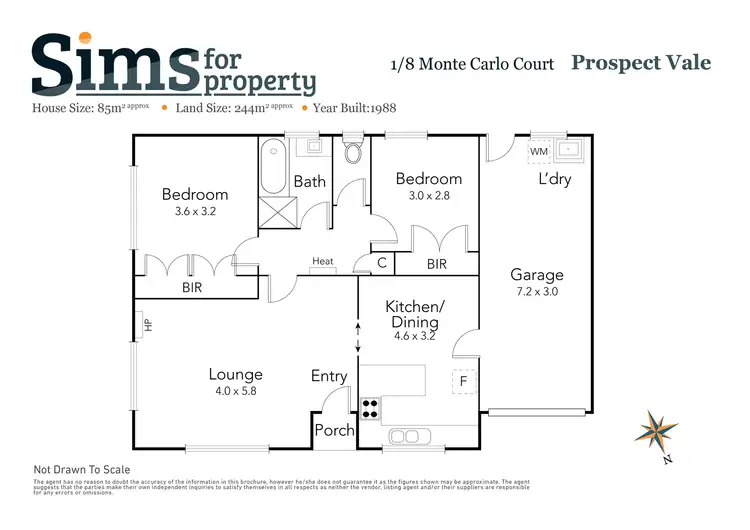 Floorplan of Homely unit listing, 1/8 Monte Carlo Court, Prospect Vale TAS 7250