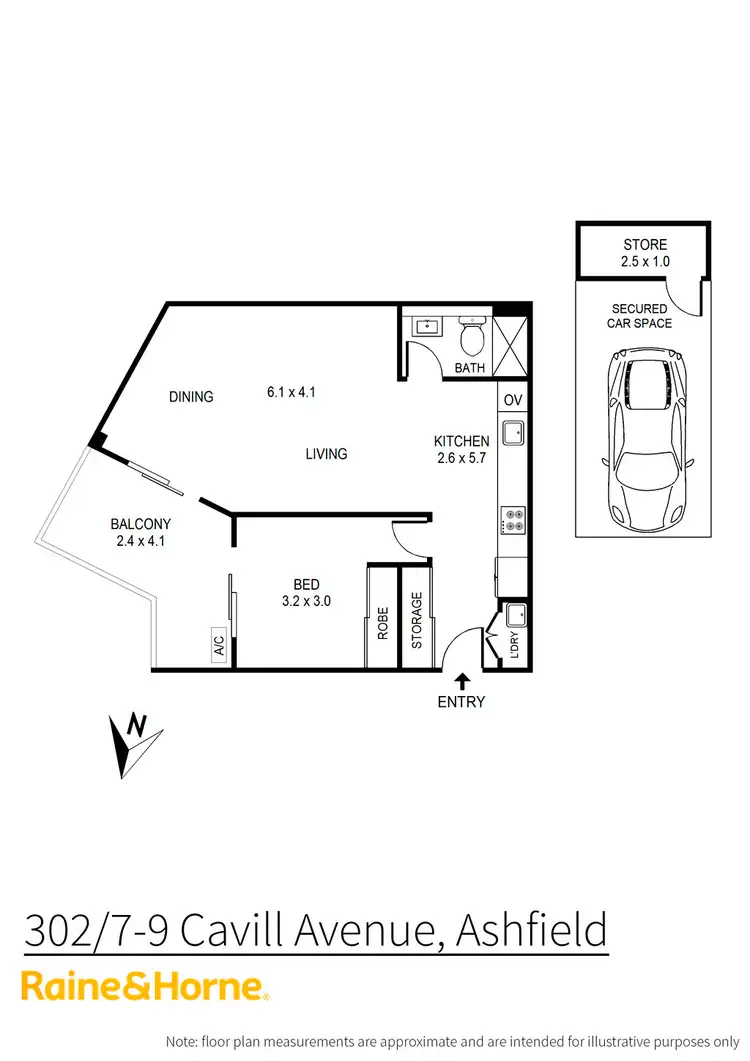 Floorplan of Homely apartment listing, 302/1 Markham Place, Ashfield NSW 2131