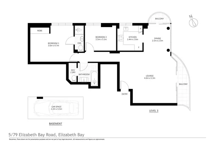 Floorplan of Homely apartment listing, 5/79 Elizabeth Bay Road, Elizabeth Bay NSW 2011