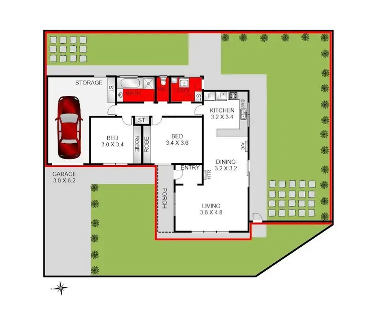 Floorplan of Homely townhouse listing, 1/58 Coleraine Crescent, Corio VIC 3214