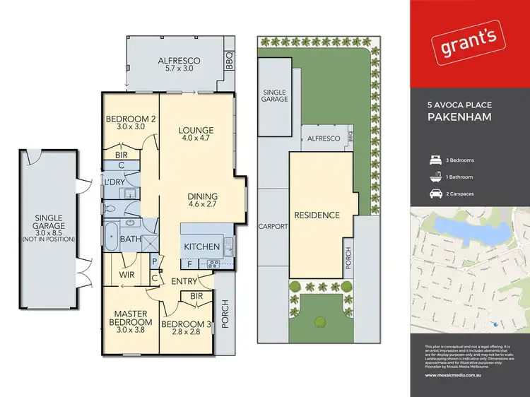 Floorplan of Homely house listing, 5 Avoca Place, Pakenham VIC 3810