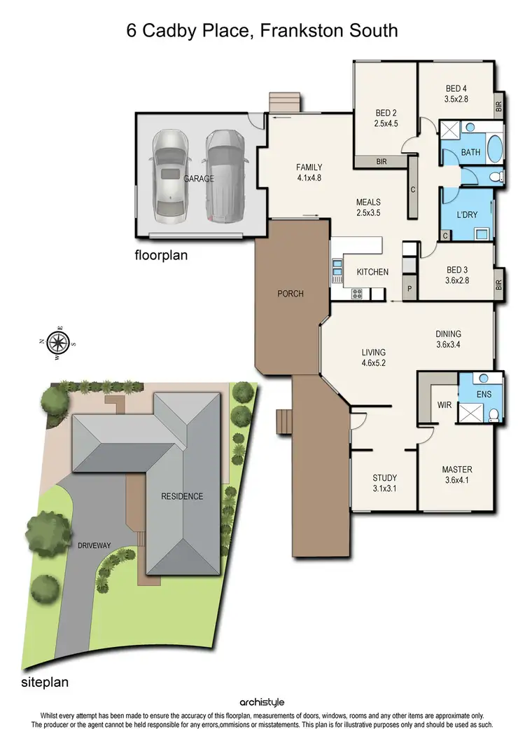Floorplan of Homely house listing, 6 Cadby Place, Frankston South VIC 3199