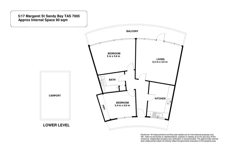 Floorplan of Homely unit listing, 5/17 Margaret Street, Sandy Bay TAS 7005