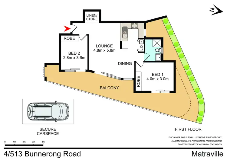 Floorplan of Homely unit listing, 4/513 Bunnerong Road, Matraville NSW 2036