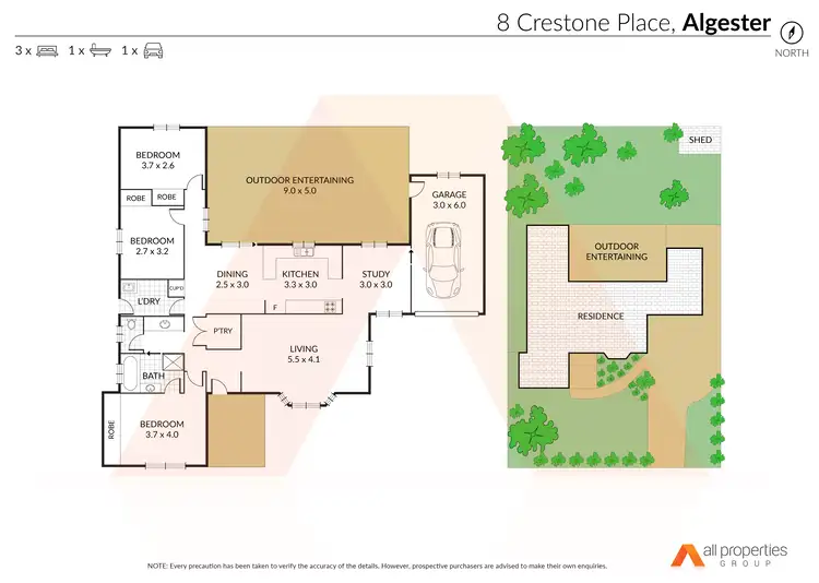 Floorplan of Homely house listing, 8 Crestone Pl, Algester QLD 4115
