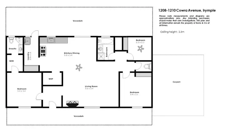 Floorplan of Homely house listing, 1208 - 1210 Cowra Avenue, Irymple VIC 3498