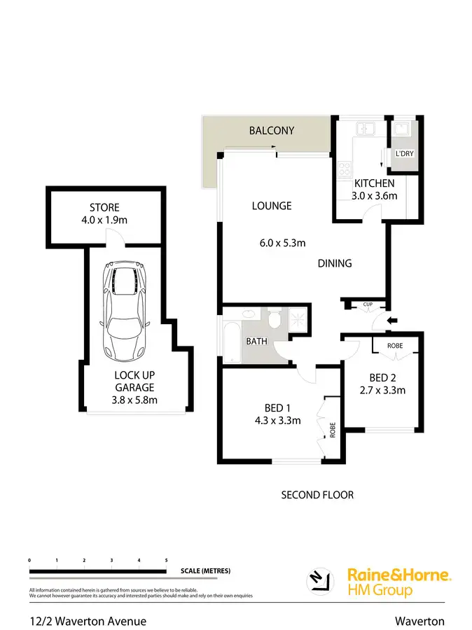 Floorplan of Homely unit listing, 12/2 Waverton Avenue, Waverton NSW 2060