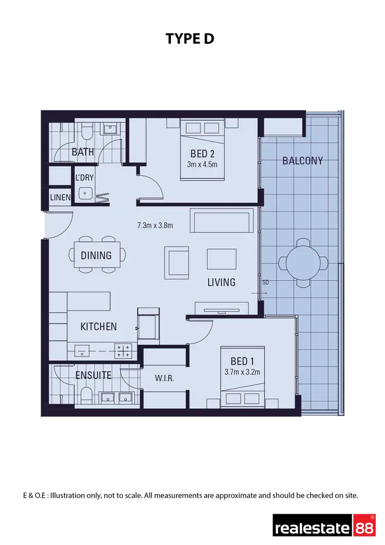 Floorplan of Homely apartment listing, 304/53 Labouchere Road, South Perth WA 6151