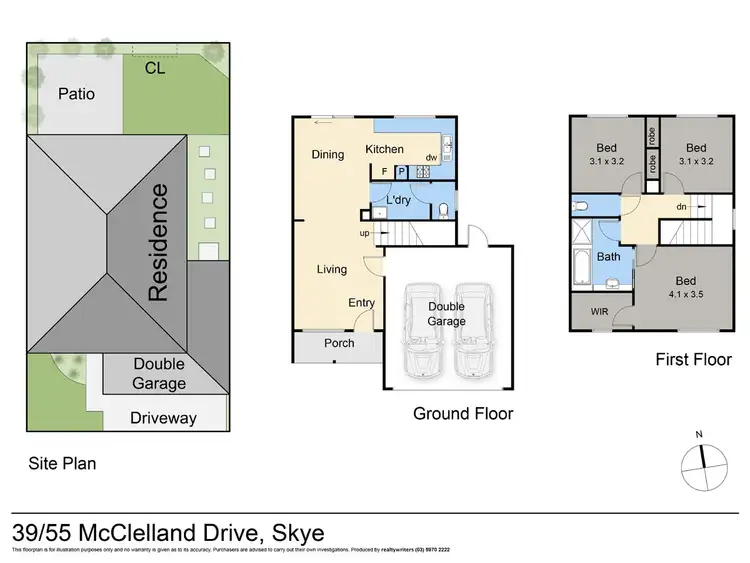 Floorplan of Homely townhouse listing, 39/55 McClelland Drive, Skye VIC 3977