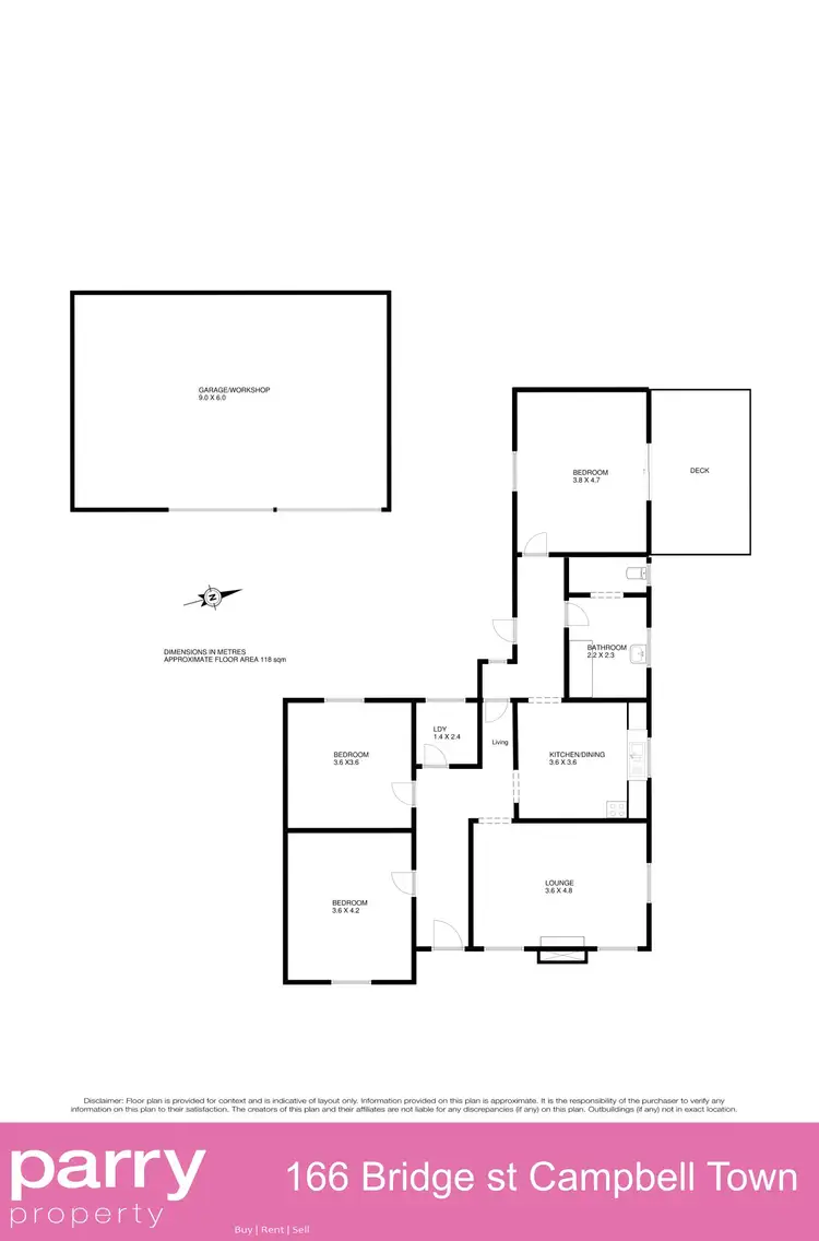 Floorplan of Homely house listing, 166 Bridge Street, Campbell Town TAS 7210