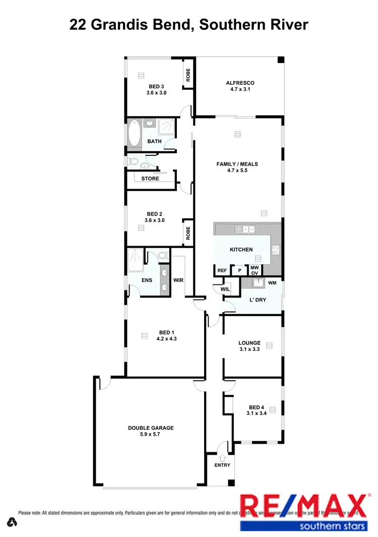Floorplan of Homely house listing, 22 Grandis Bend, Southern River WA 6110