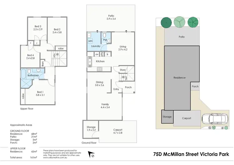 Floorplan of Homely townhouse listing, 75D McMillan Street, Victoria Park WA 6100