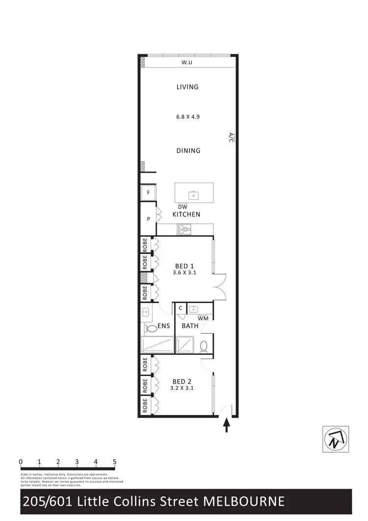 Floorplan of Homely apartment listing, 205/601 Little Collins Street, Melbourne VIC 3000