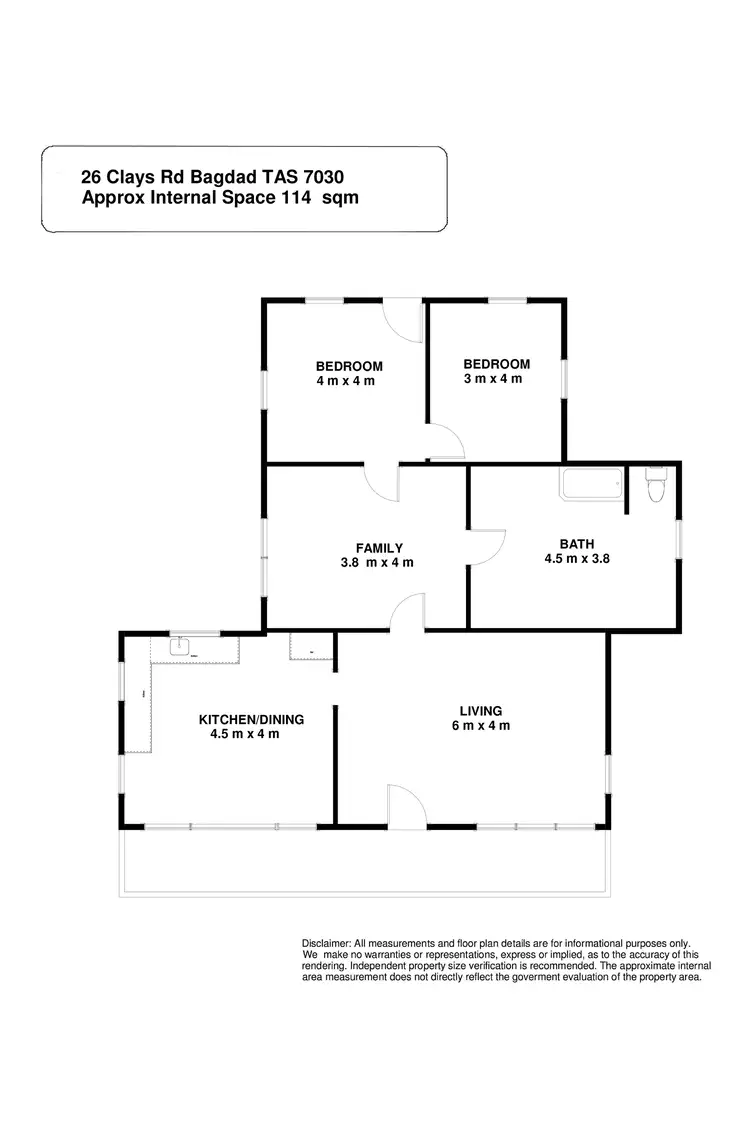 Floorplan of Homely house listing, 26 Clays Road, Bagdad TAS 7030