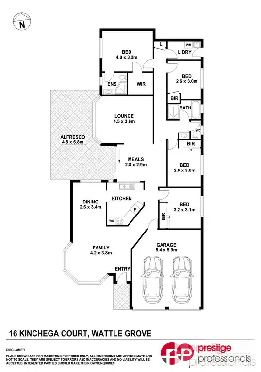 Floorplan of Homely house listing, 16 Kinchega Court, Wattle Grove NSW 2173