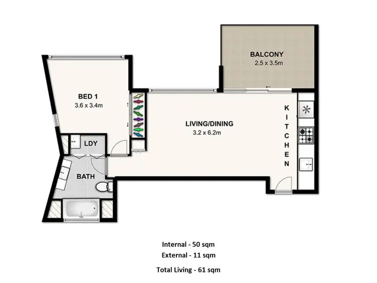 Floorplan of Homely apartment listing, 85/30 Macrossan Street, Brisbane City QLD 4000