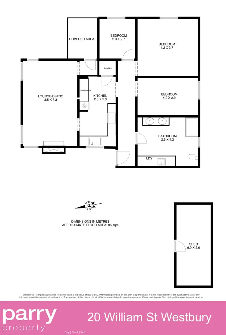 Floorplan of Homely house listing, 20 William Street, Westbury TAS 7303