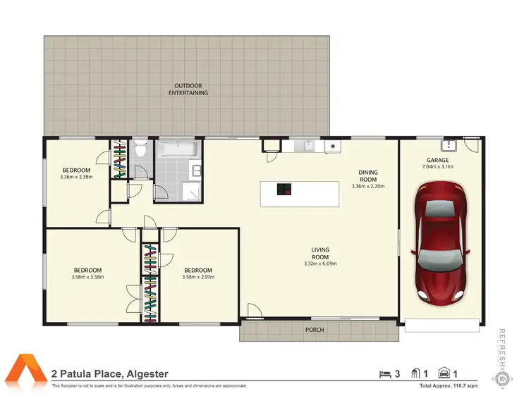 Floorplan of Homely house listing, 2 Patula Place, Algester QLD 4115