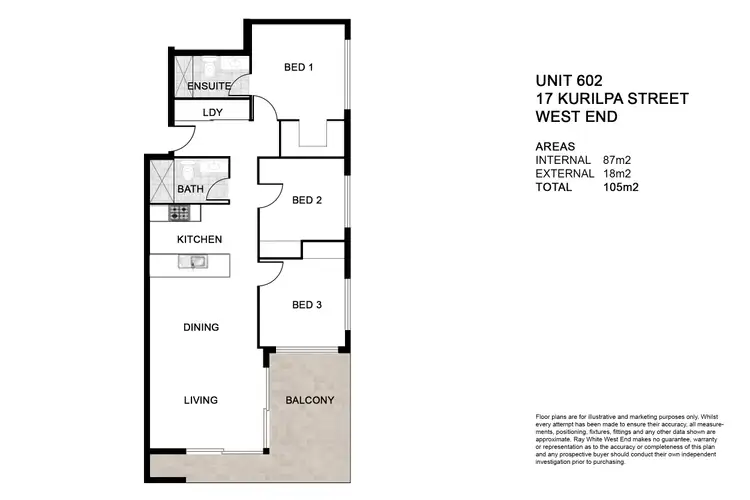 Floorplan of Homely apartment listing, 602/17-19 Kurilpa Street, West End QLD 4101