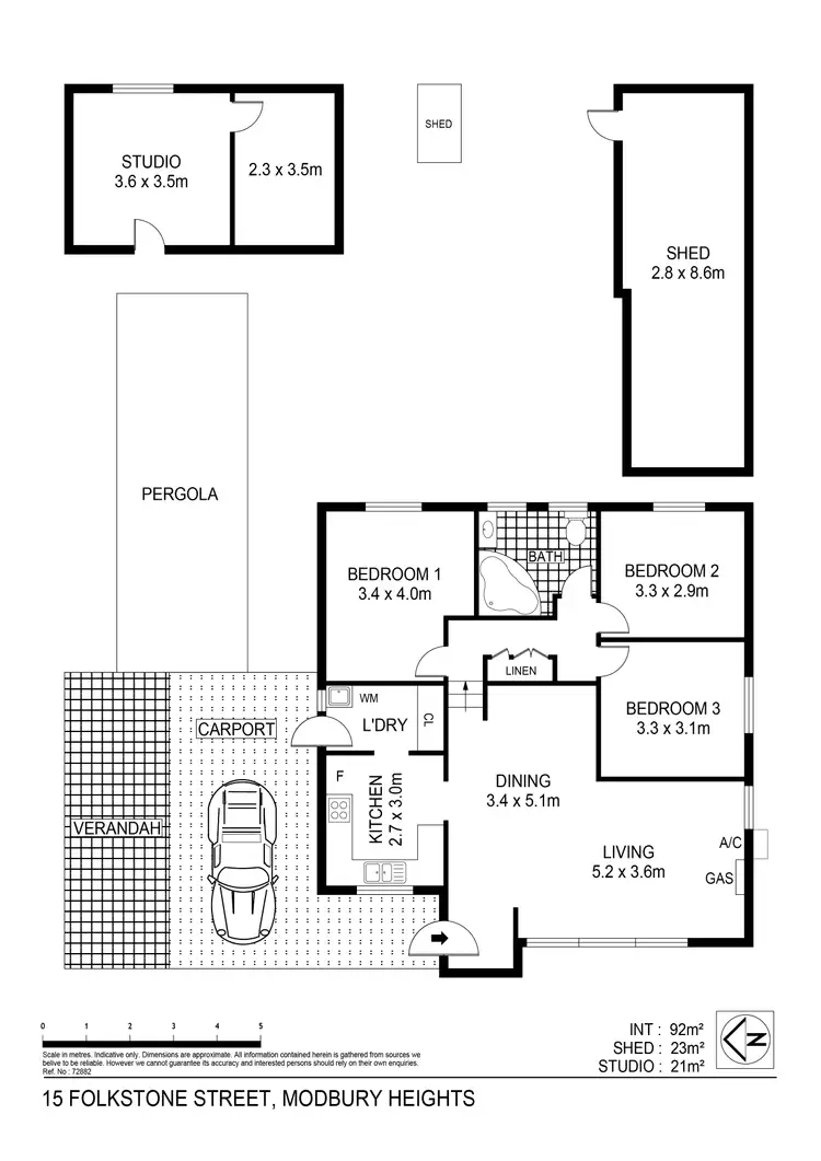 Floorplan of Homely house listing, 15 Folkstone Street, Modbury Heights SA 5092
