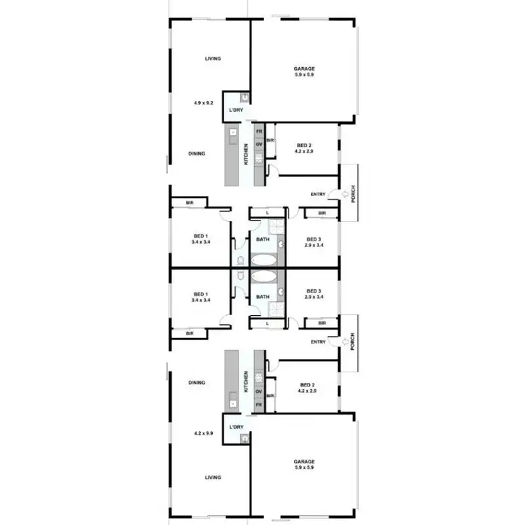 Floorplan of Homely semi-detached listing, 21 Russell Drive, Redbank Plains QLD 4301