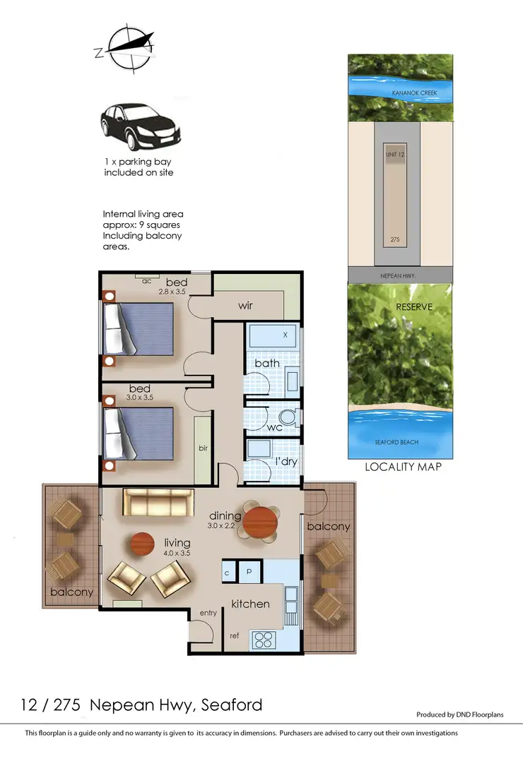 Floorplan of Homely apartment listing, 12/275 Nepean Highway, Seaford VIC 3198