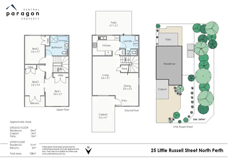 Floorplan of Homely townhouse listing, 25 Little Russell Street, North Perth WA 6006
