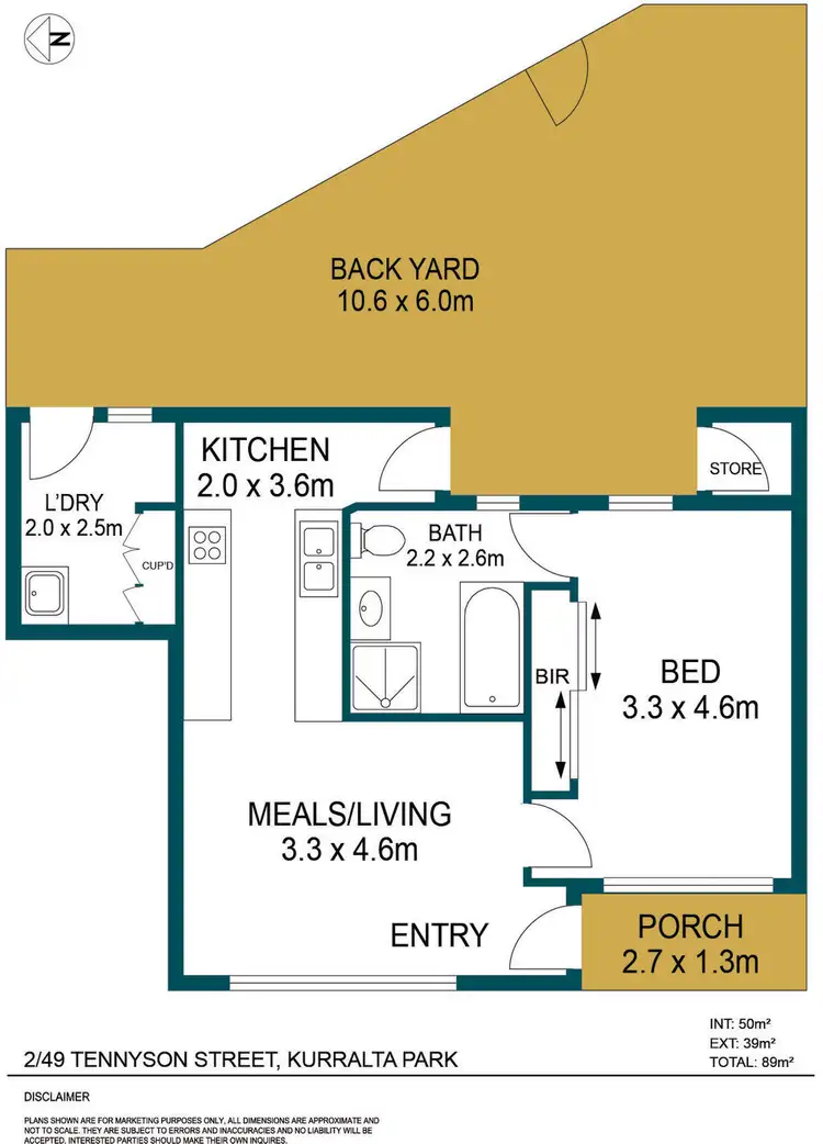 Floorplan of Homely unit listing, Unit 2, 49 Tennyson Street, Kurralta Park SA 5037