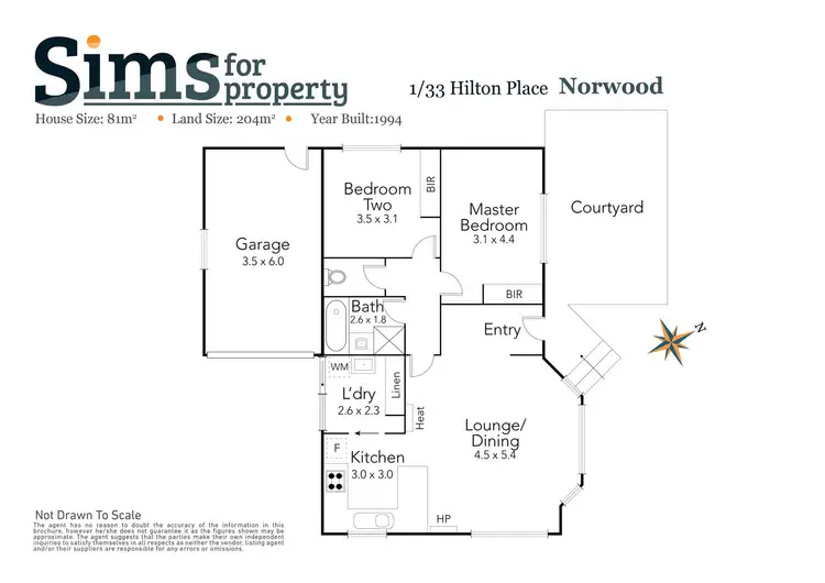 Floorplan of Homely unit listing, 1/33 Hilton Place, Norwood TAS 7250
