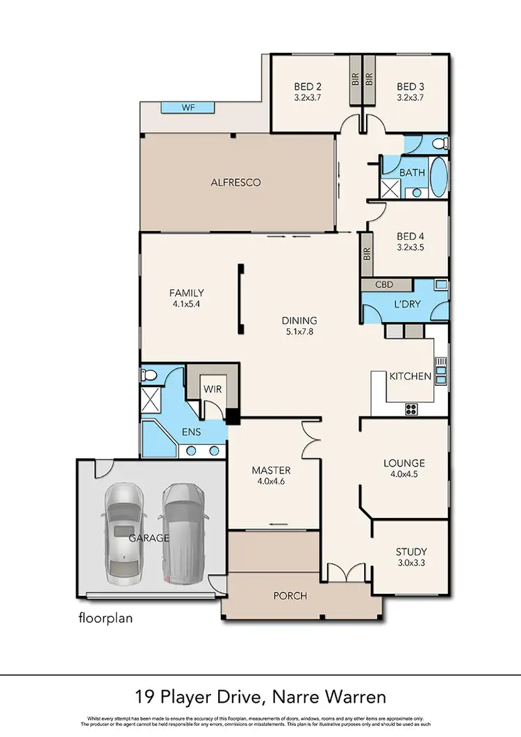 Floorplan of Homely house listing, 19 Player Drive, Narre Warren VIC 3805