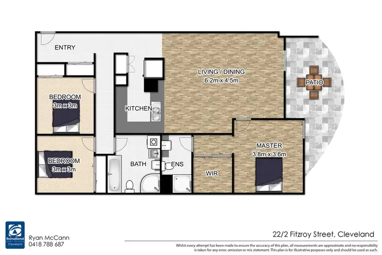 Floorplan of Homely unit listing, 22/2 Fitzroy Street, Cleveland QLD 4163