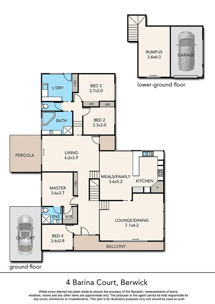 Floorplan of Homely house listing, 4 Barina Court, Berwick VIC 3806